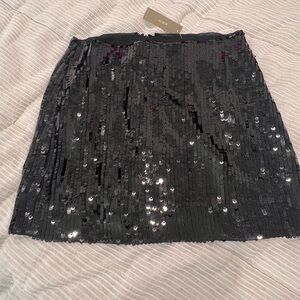 J crew black sequin skirt